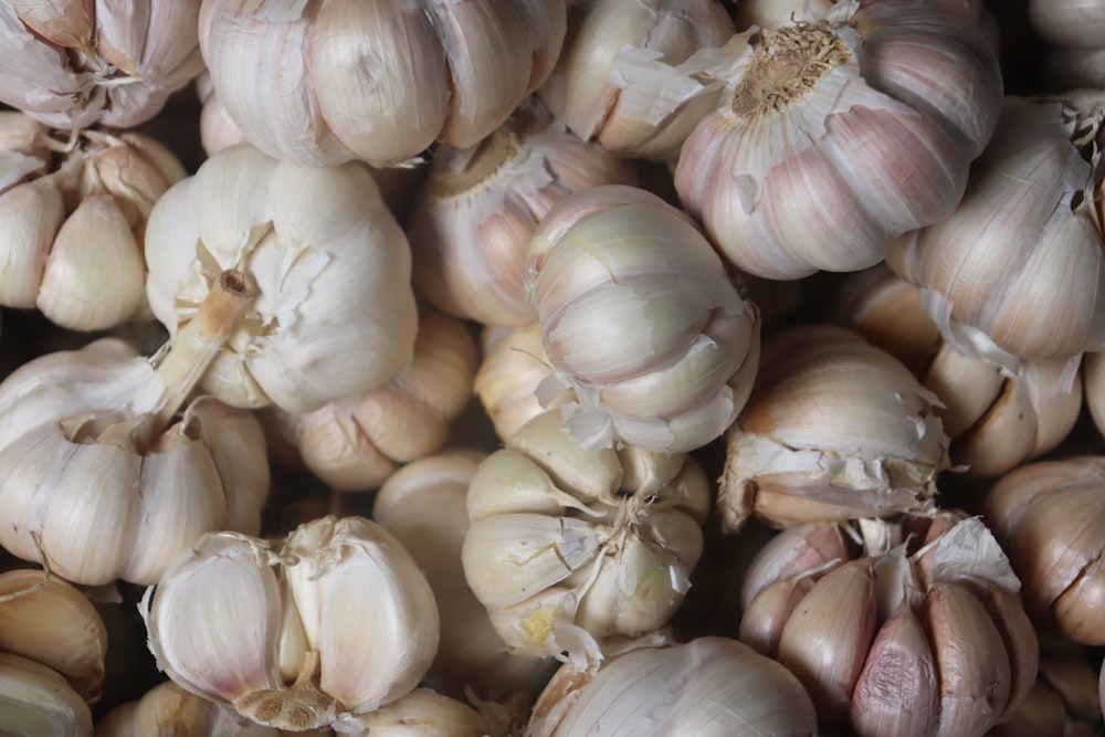 garlic lot on black surface