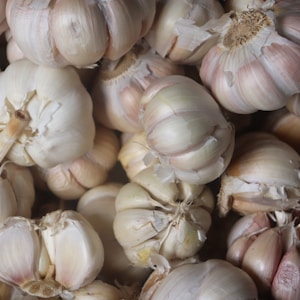 garlic lot on black surface