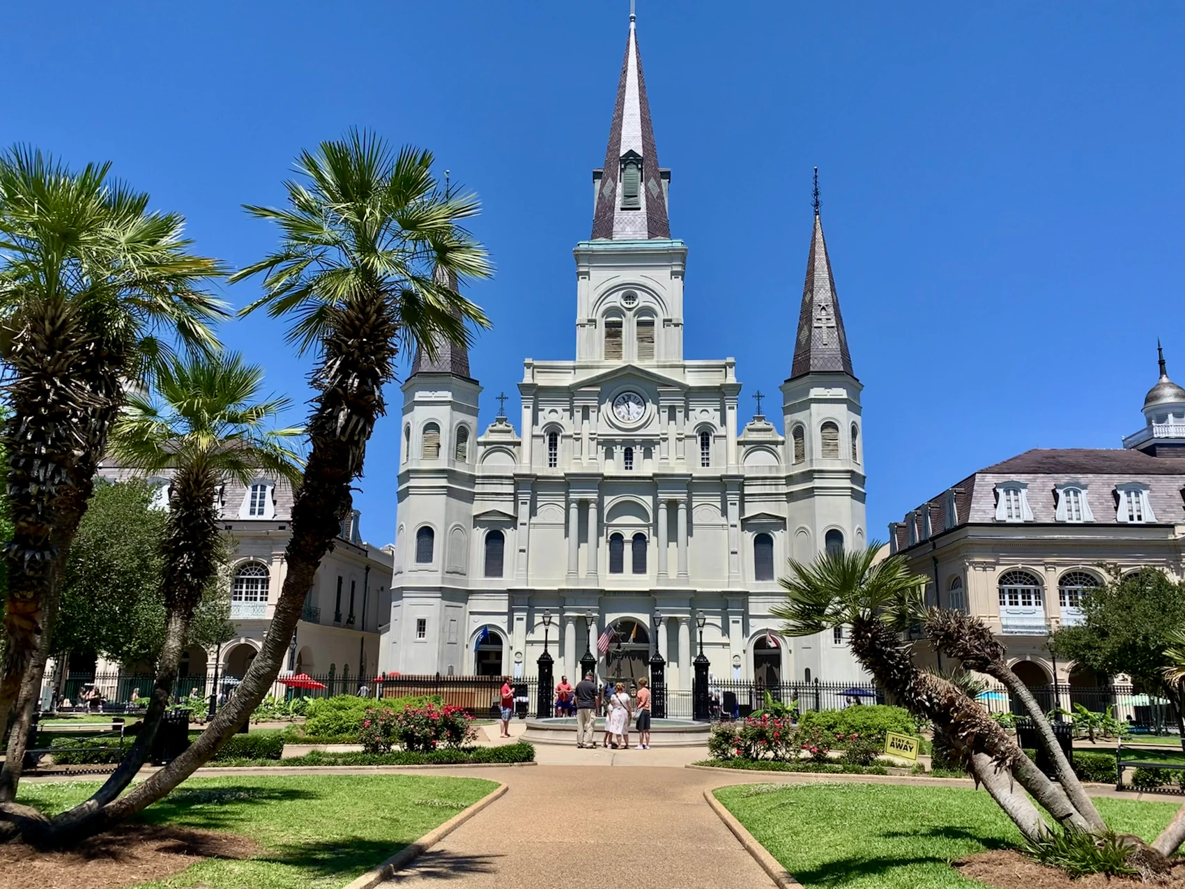 St Louis Cathedral and Jackson Square beneath a clear sky in New Orleans