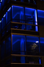 blue and yellow glass window