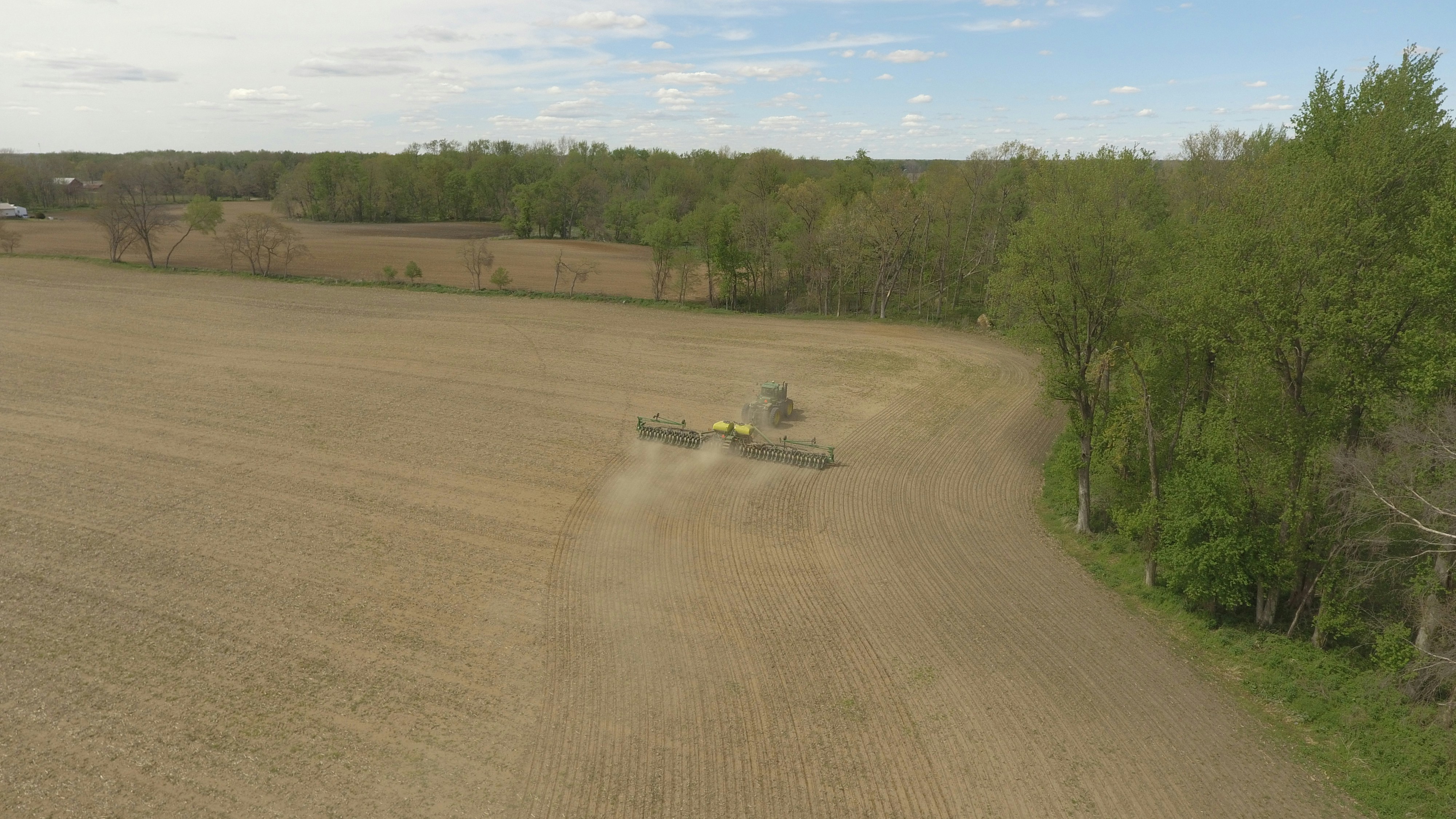 John Deere planter in a Michigan field.