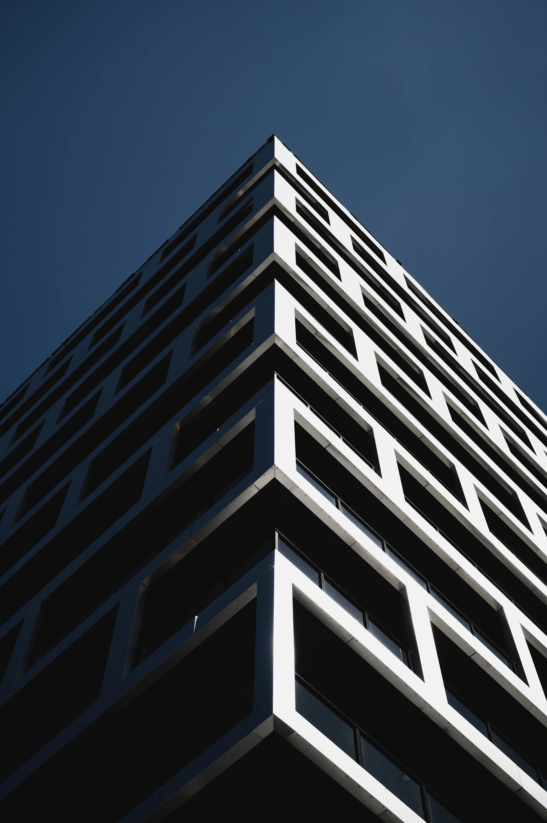 blue and white concrete building