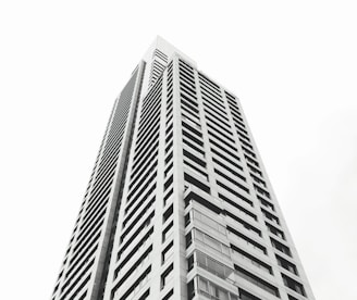 grayscale photo of high rise building