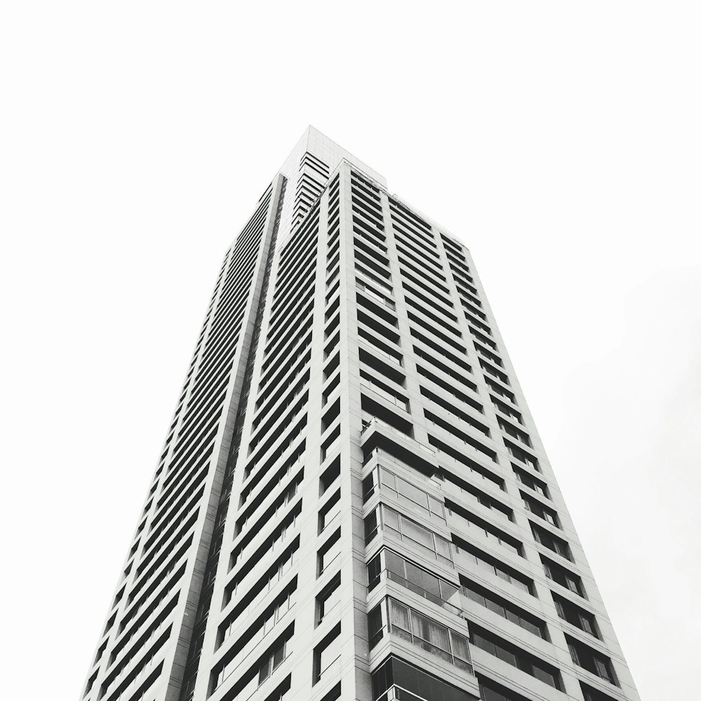 grayscale photo of high rise building