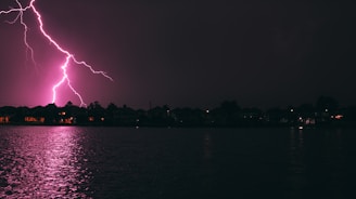 body of water during night time