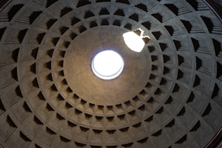 white and brown dome ceiling