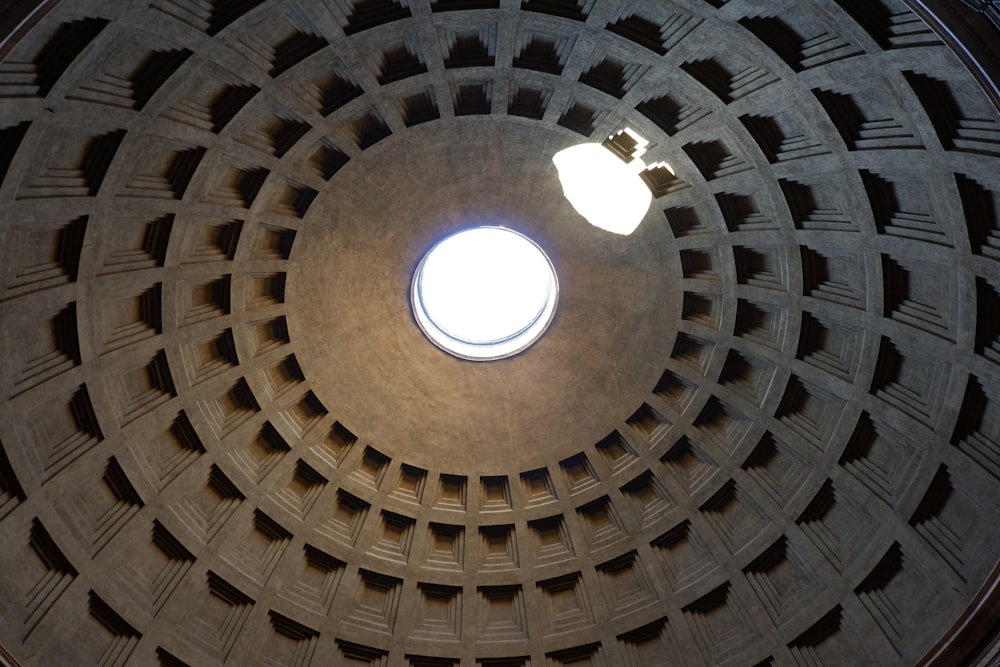 white and brown dome ceiling