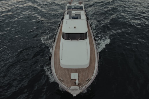 brown and white boat on body of water during daytime