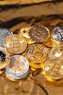 silver and gold round coins