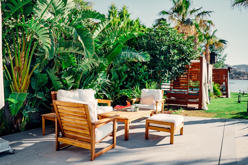 brown wooden table and chairs