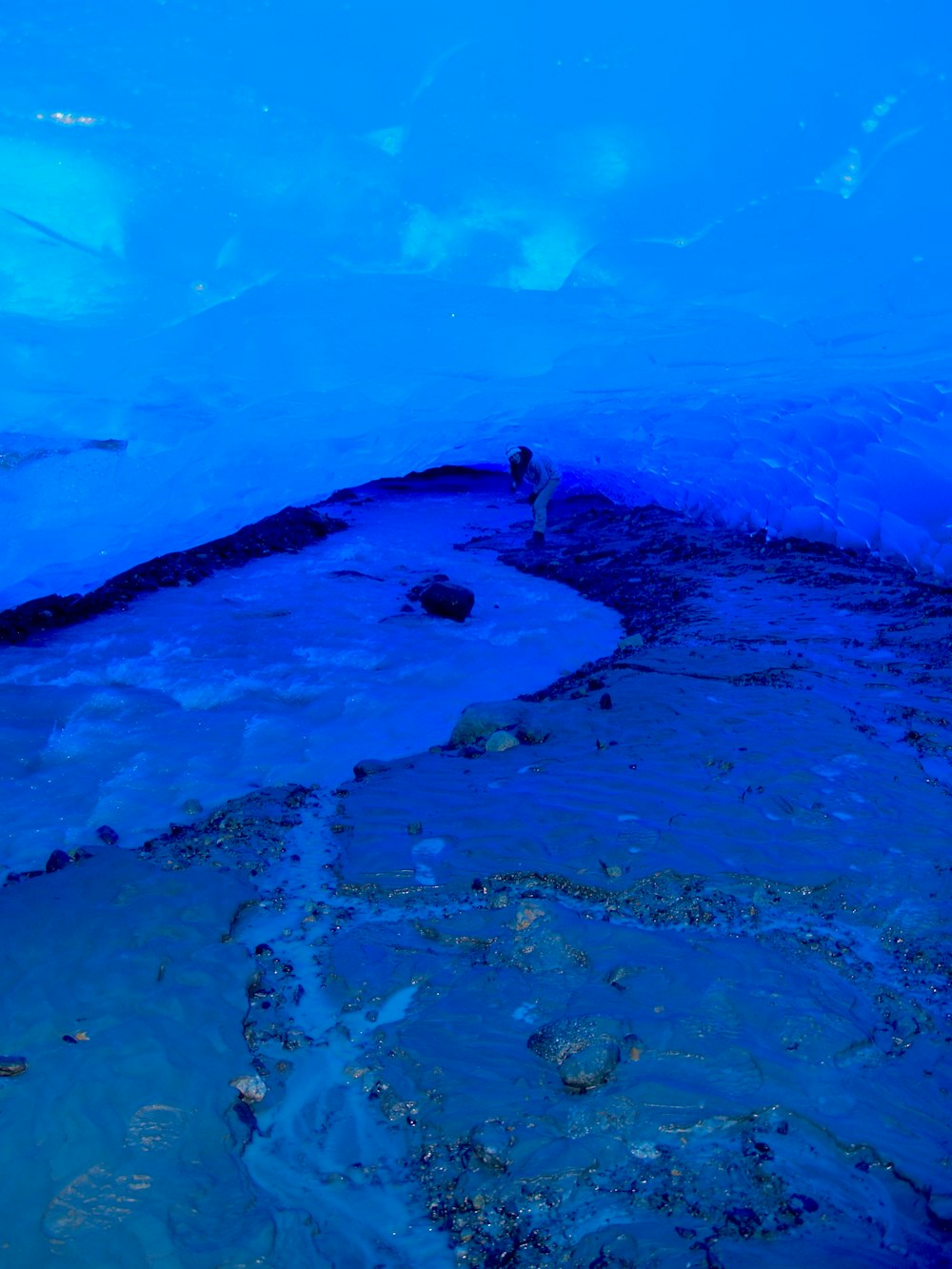 Vague d’eau bleue et blanche