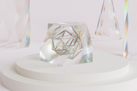 clear glass diamond shape table decor