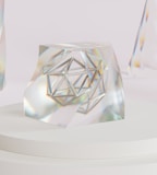 clear glass diamond shape table decor