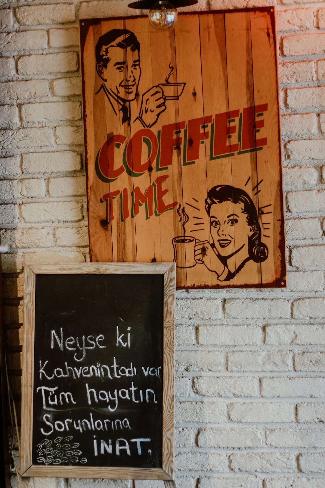 brown wooden frame with black chalk board