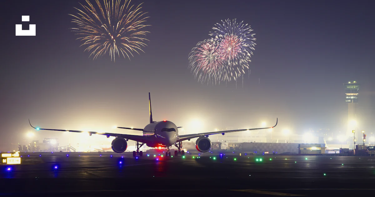 White and red fireworks display during night time photo – Free Airplane ...