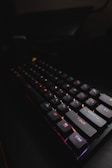 black computer keyboard on black surface