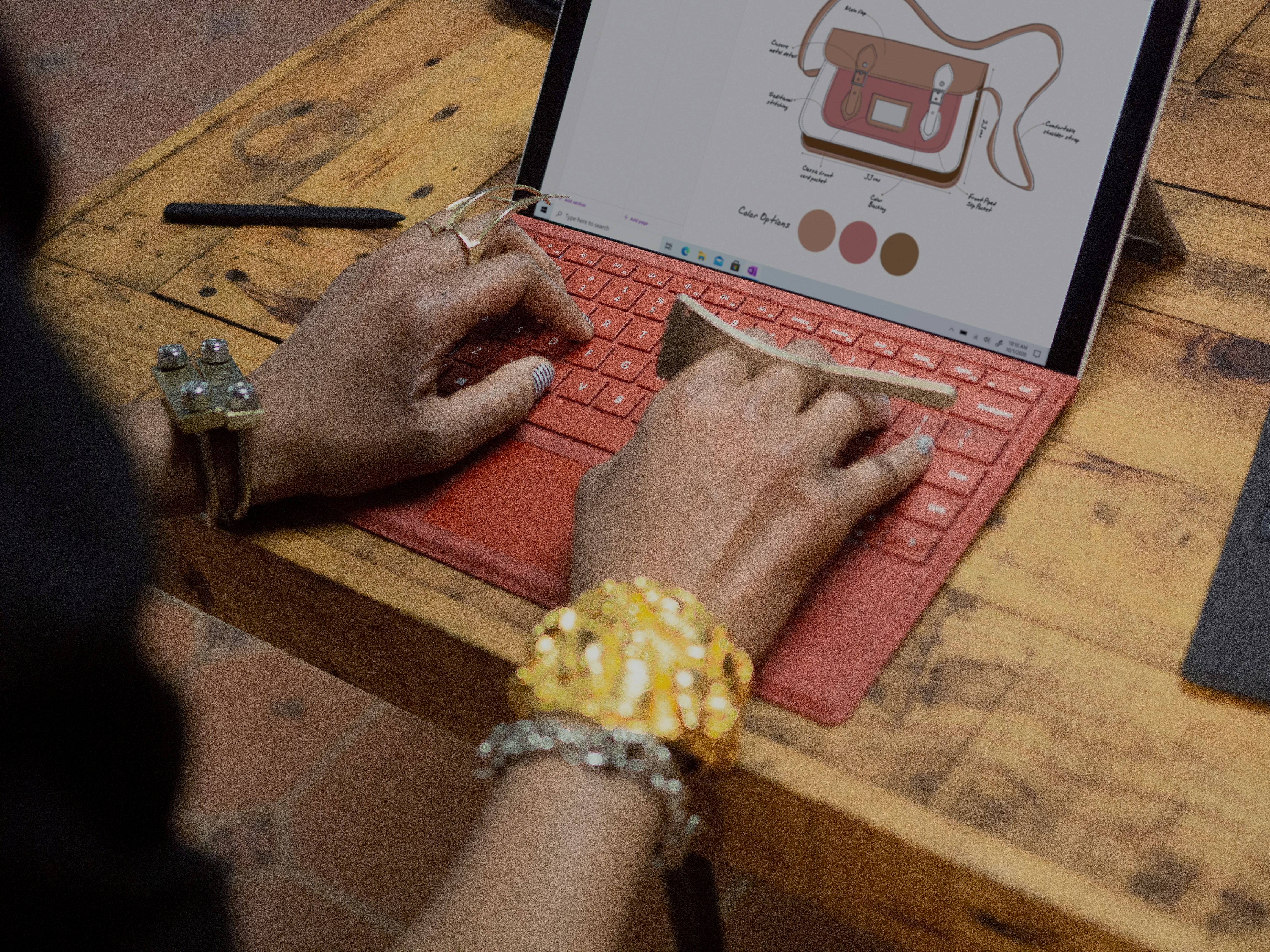 Person using Surface laptop