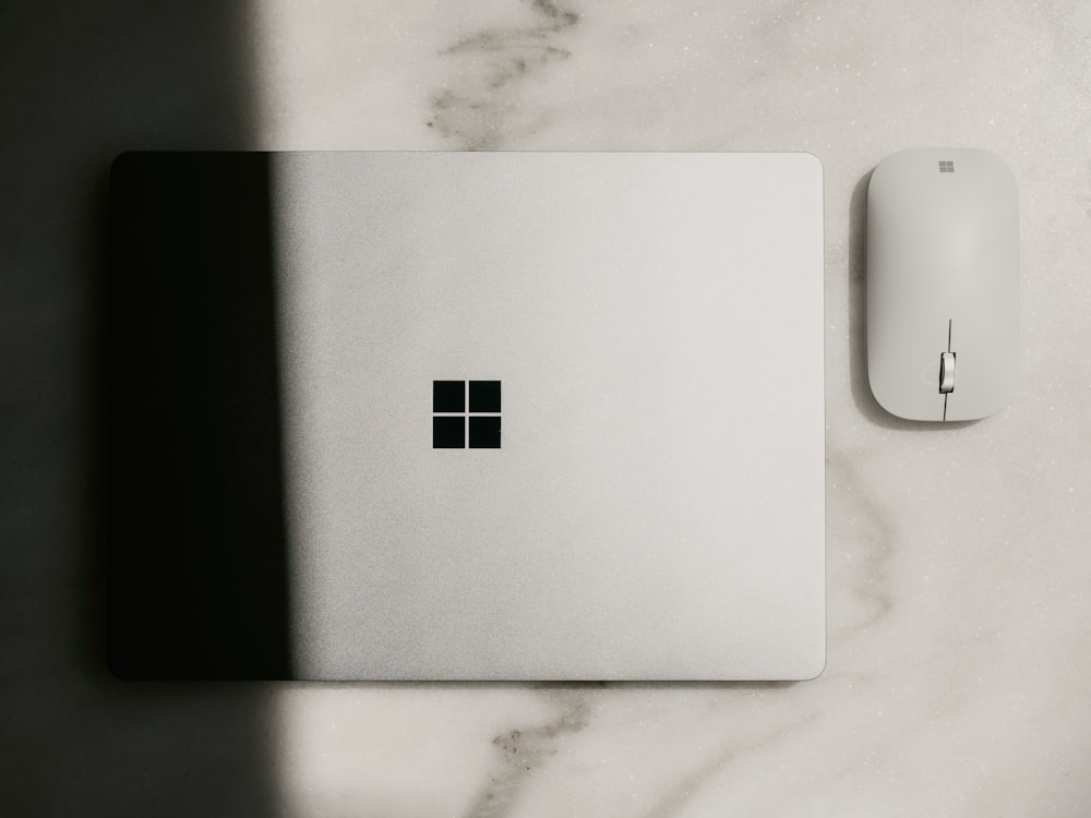 Surface laptop on white table