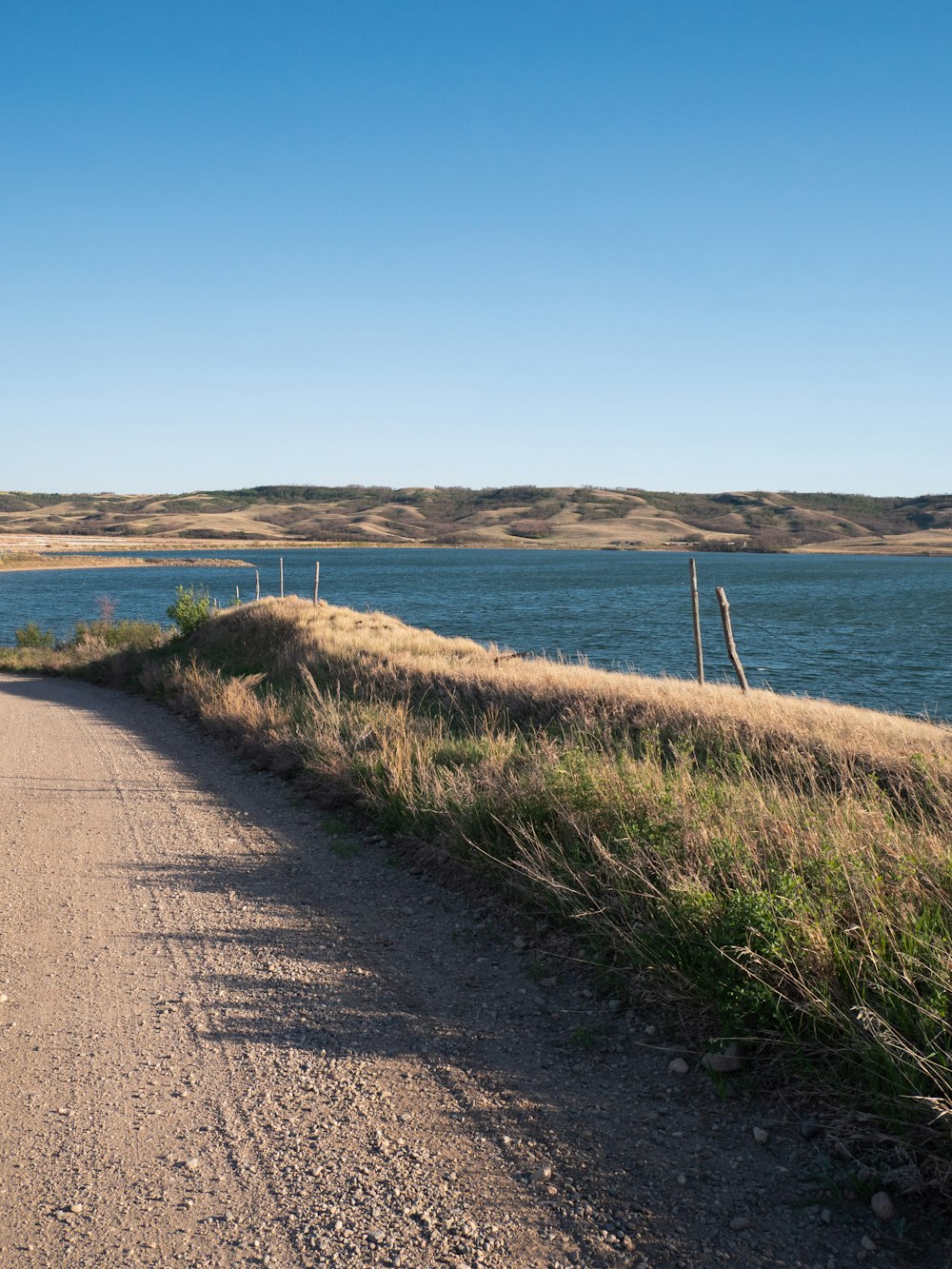 gray concrete road near body of water during daytime