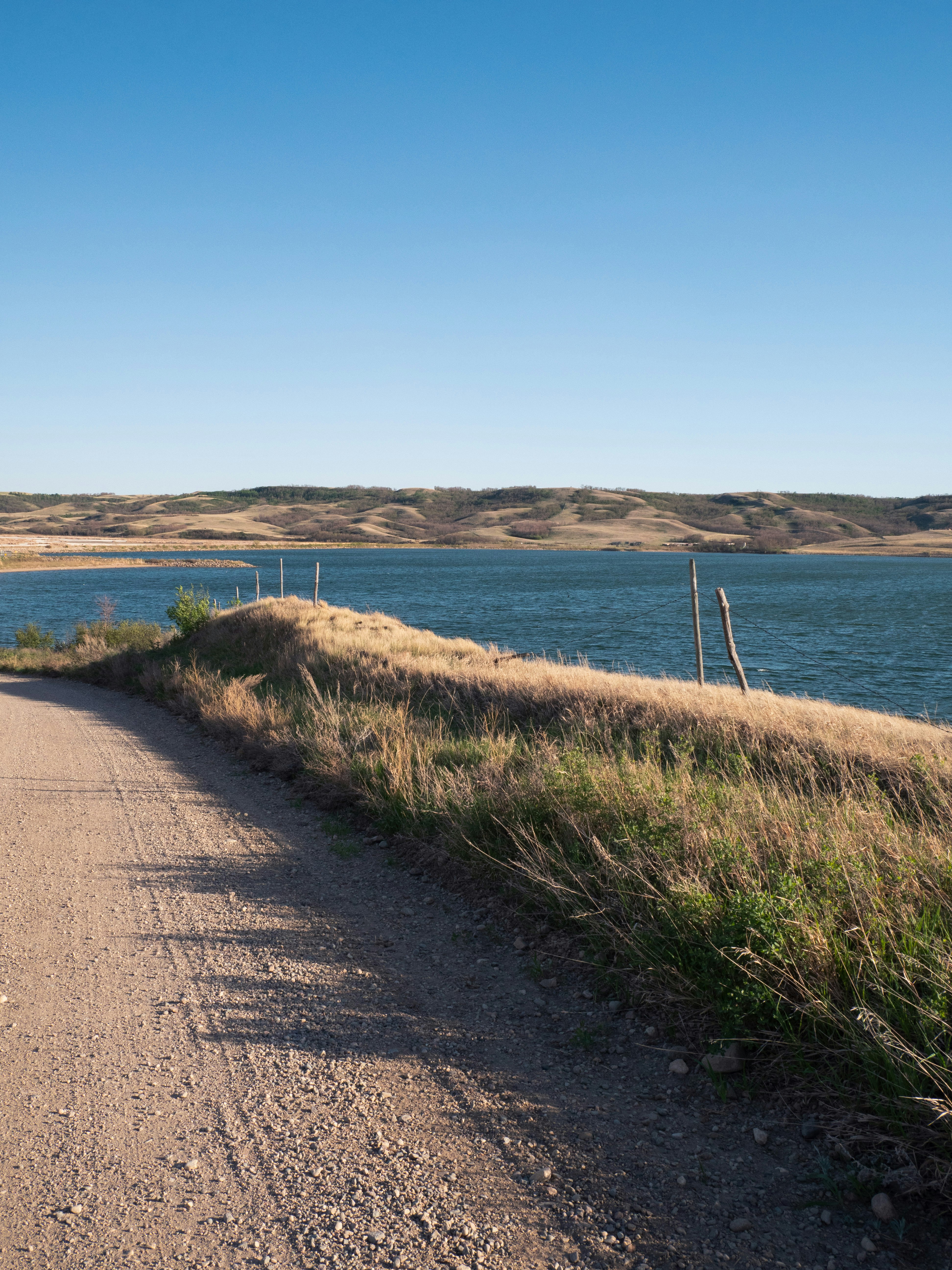 gray concrete road near body of water during daytime