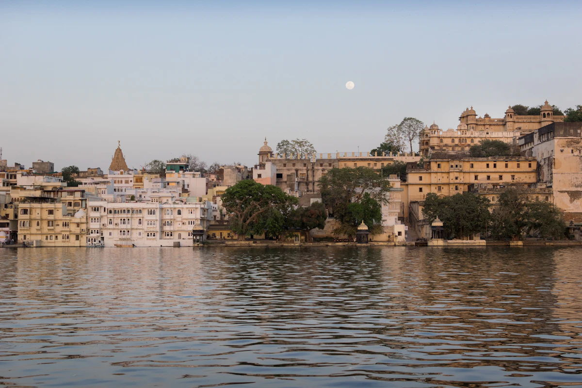 Lake Pichola seen from Amrai Ghat in daylight