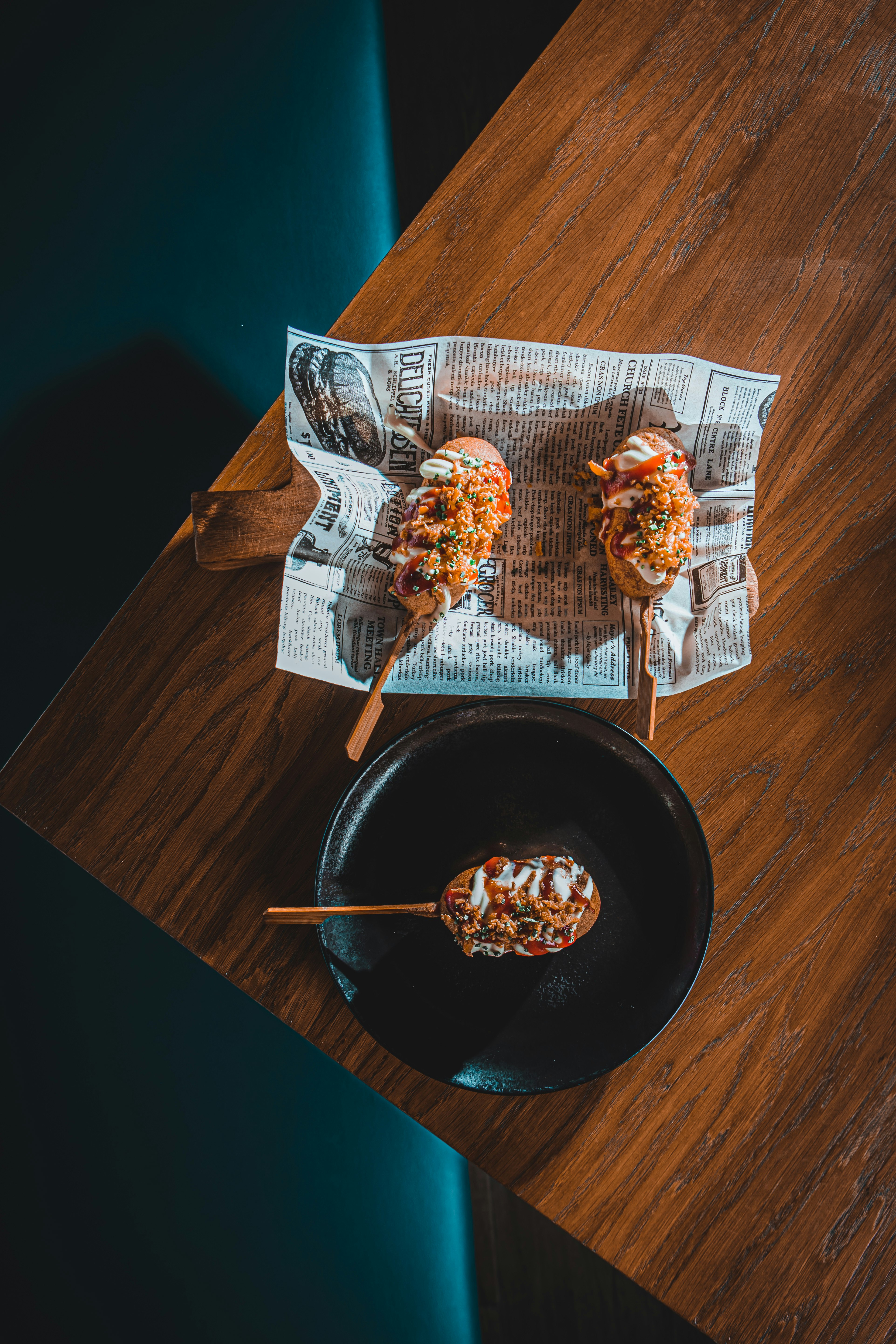 cooked food on black ceramic bowl