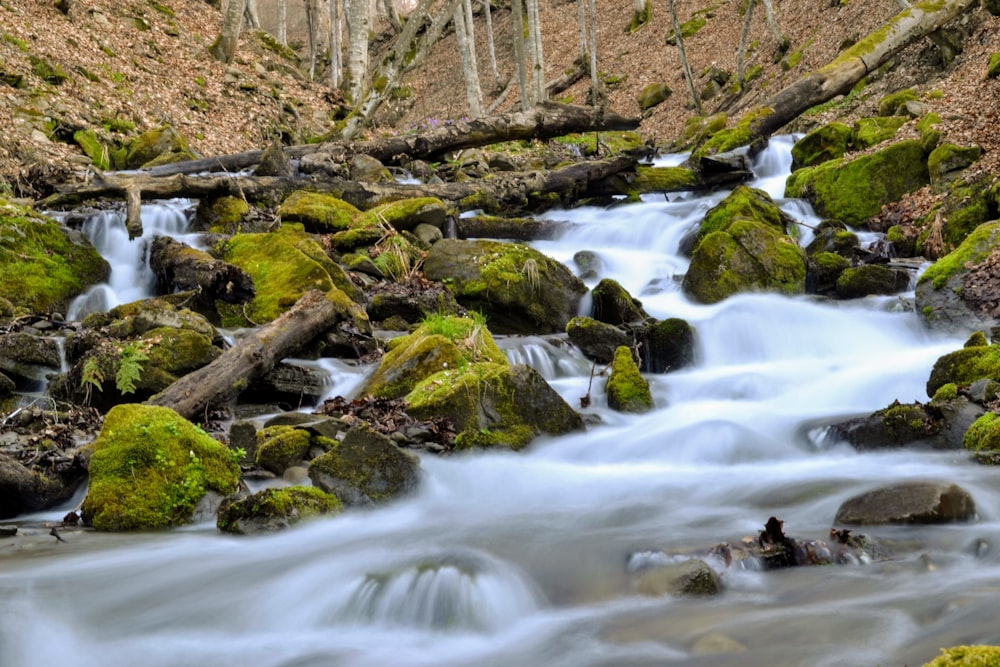 time lapse photography of river