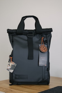 black and white leather handbag