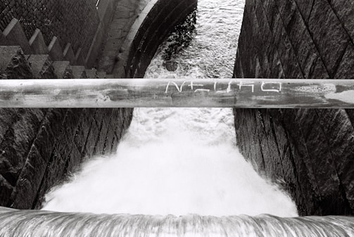 An artistic representation of water infrastructure secured by technology.