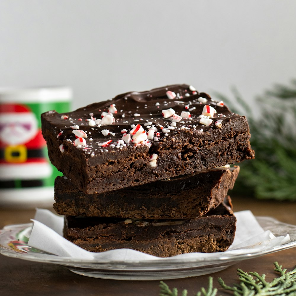 chocolate cake on white ceramic plate