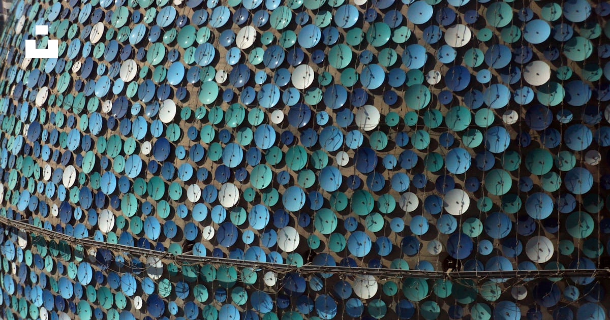 Blue and white round balls on silver rack photo – Free Kuwait tower ...