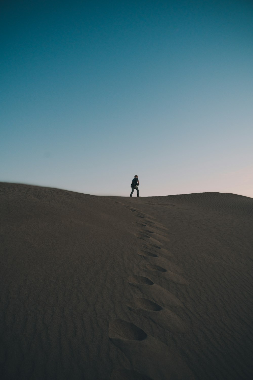 person walking on brown sand during daytime