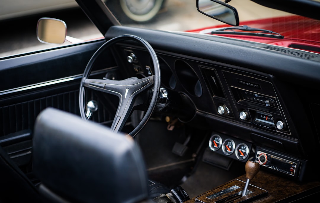 black and red car interior