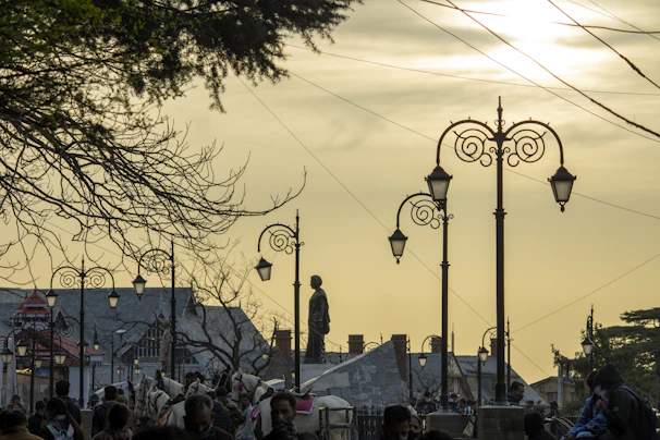 Wide-angle view of bpm stables under a twilight sky, navy and gold hues blending in harmony.