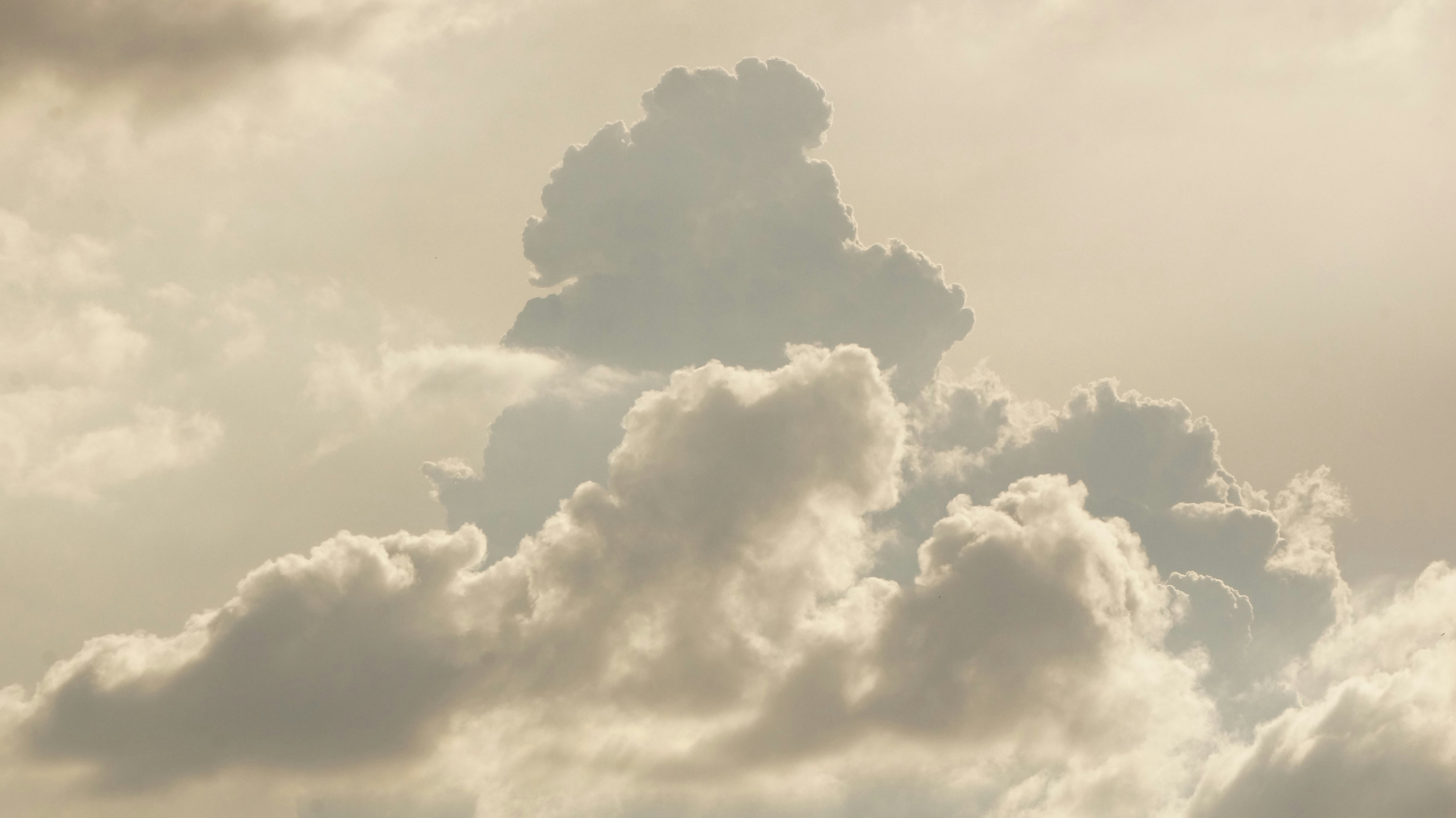 white clouds and blue sky