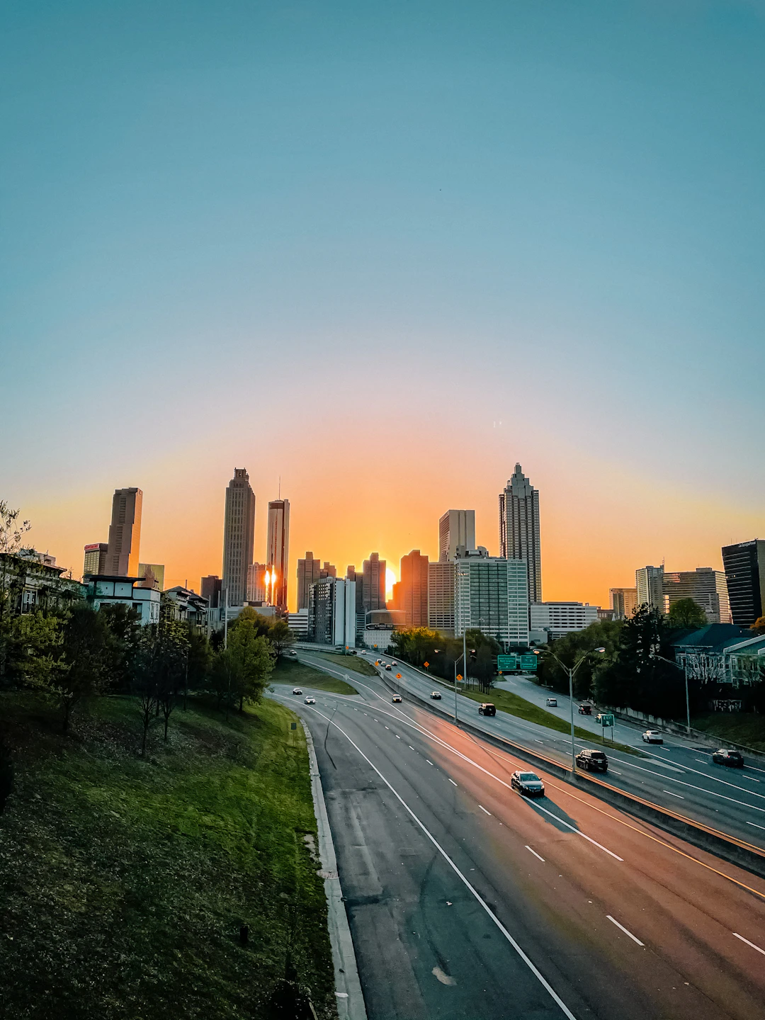 The Atlanta skyline at sunset