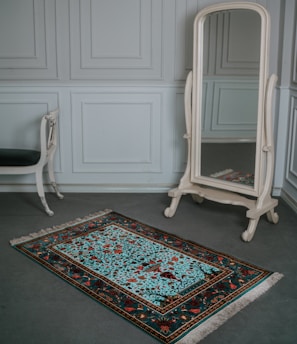 red black and white floral area rug