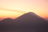 silhouette of mountain during sunset
