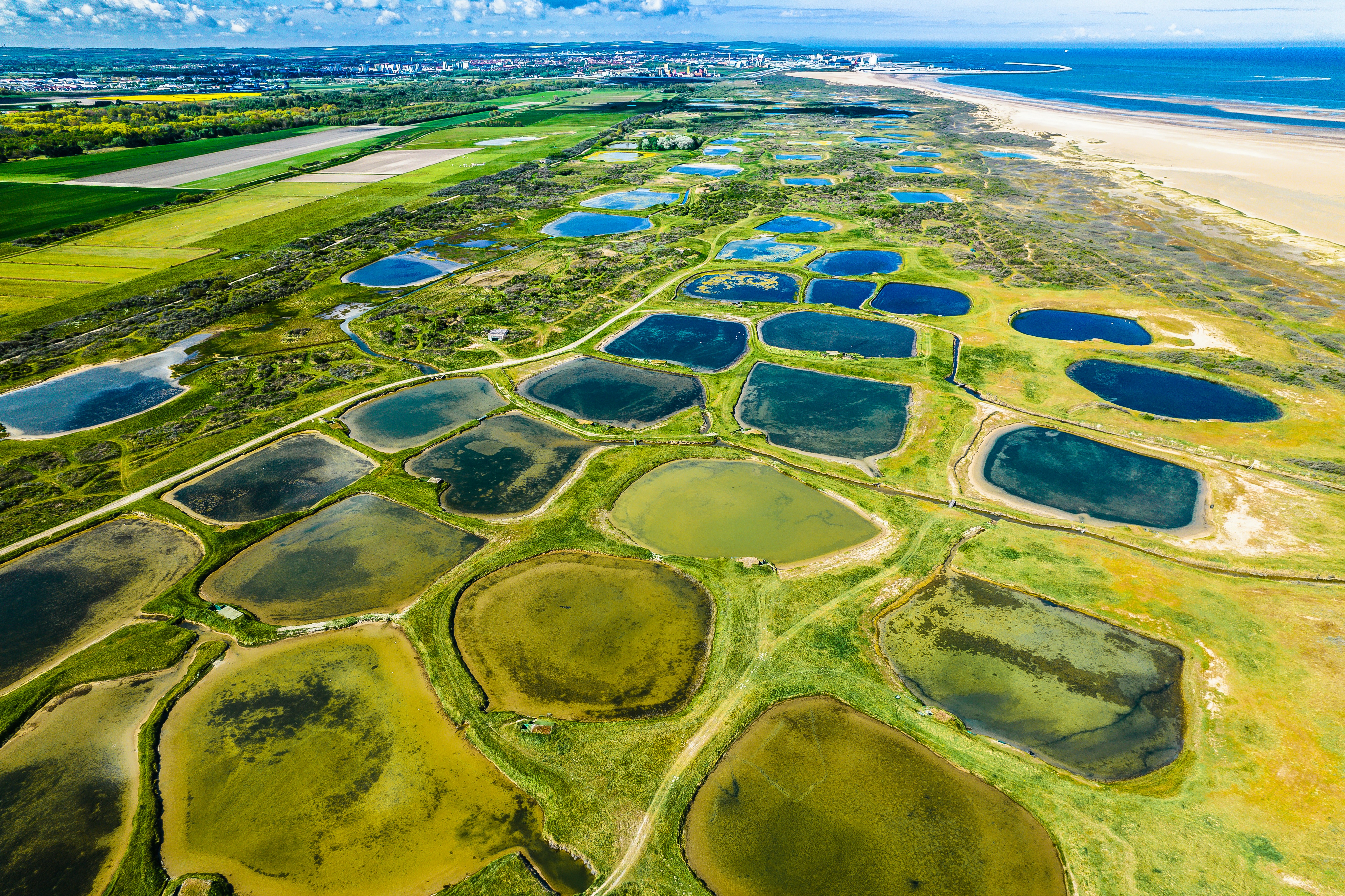 green and blue abstract painting