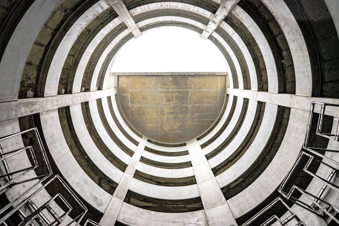 white and black round tunnel