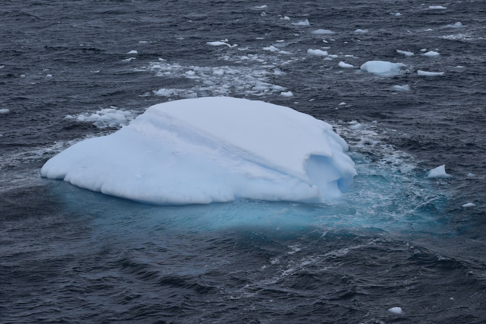 gelo branco no corpo de água durante o dia