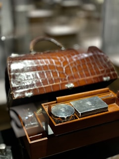 A sleek and elegant toiletry case showcasing its luxurious design.