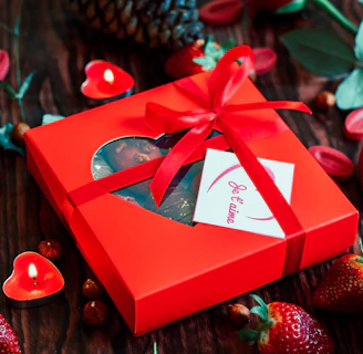 A creative gift box filled with personalized items, captured during a heartfelt delivery.