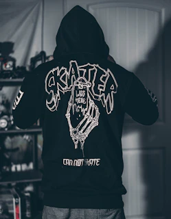 man in black and white hoodie
