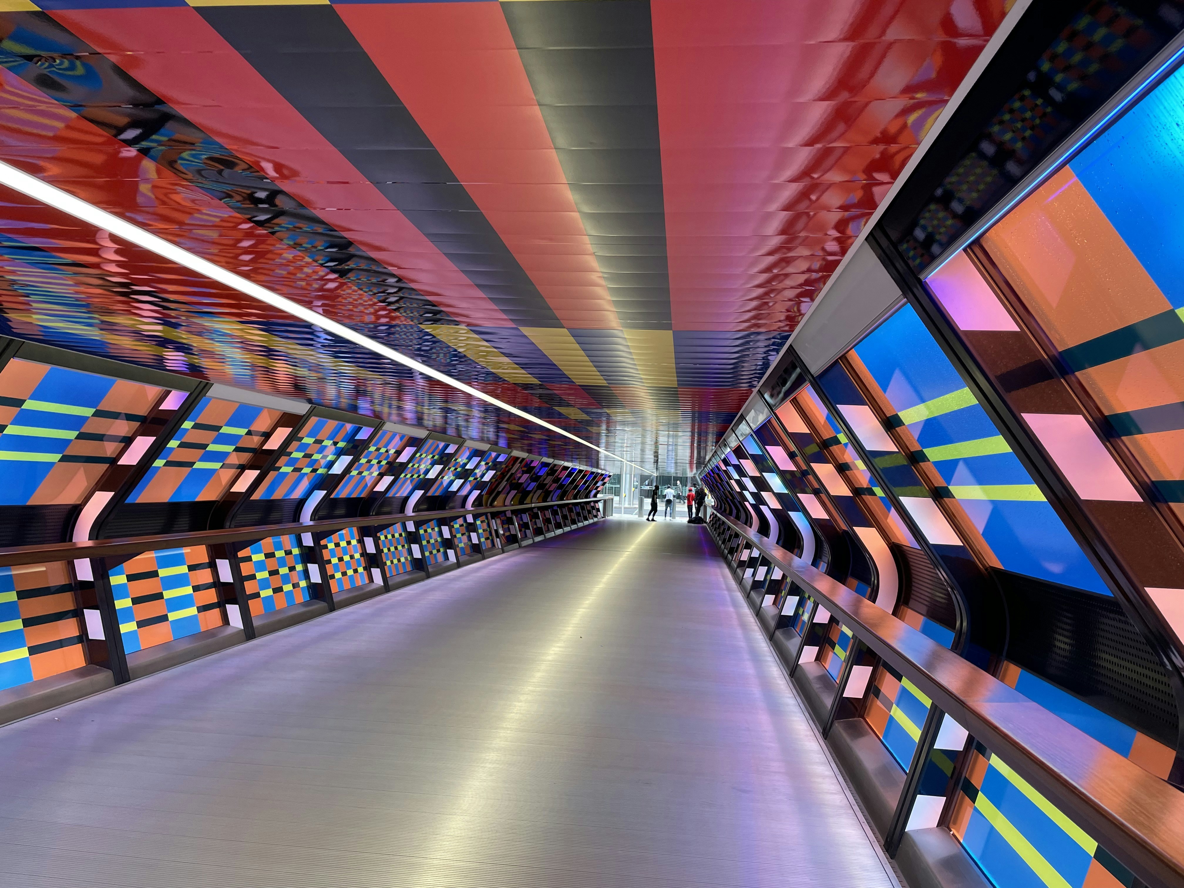 Colourful tunnel, Canary Wharf