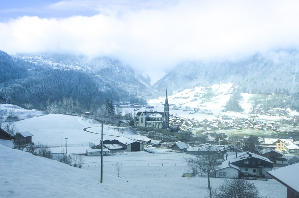 snow covered mountains during daytime