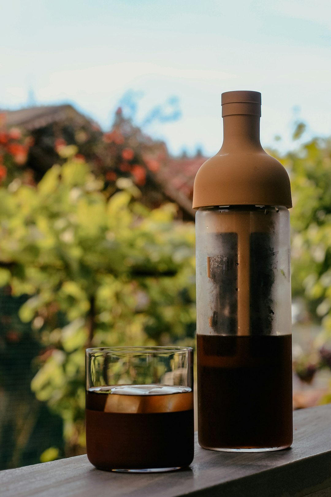 wine bottle beside drinking glass
