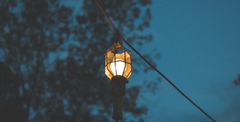 black and white street lamp