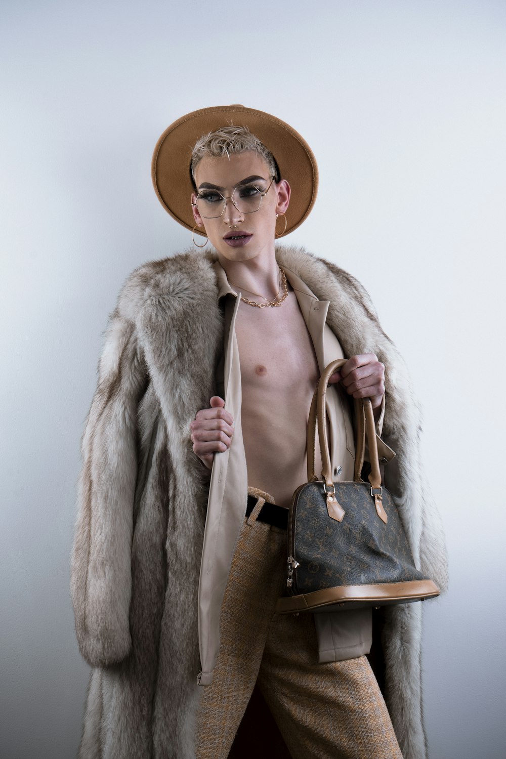 Professional fashion photography lighting setup in a studio