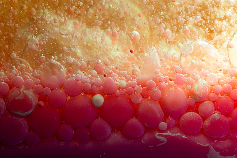 pink and yellow water droplets